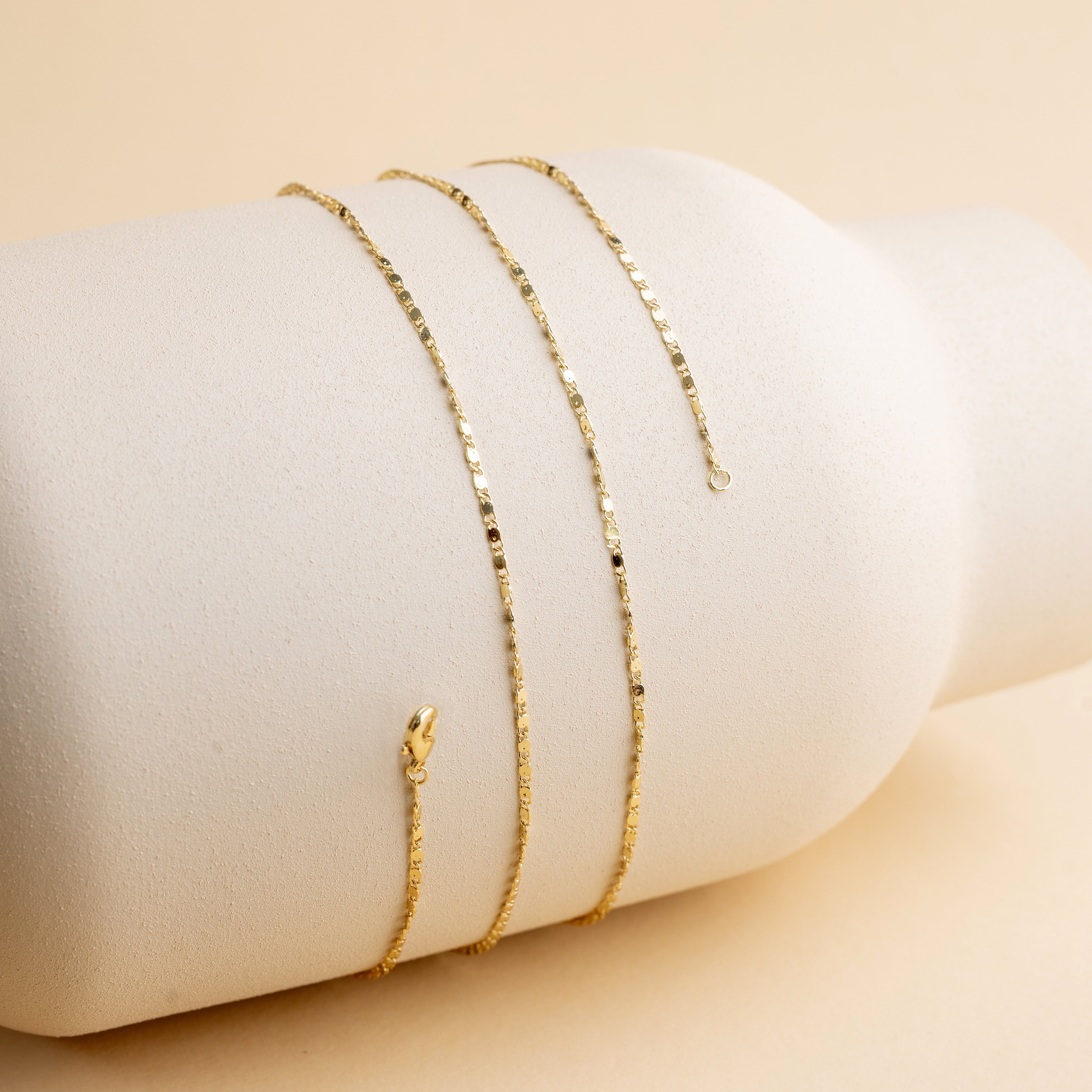 Zlatý fasetový řetízek – lesklý řetízek s fasetovou úpravou, délka 100 cm